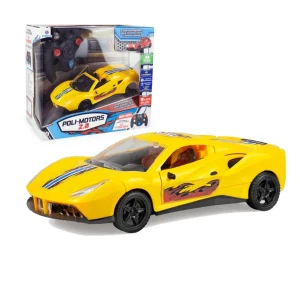 Carrinho de Controle Remoto Poli-Motors 2.0 Amarelo - 21 Funções - Polibrinq