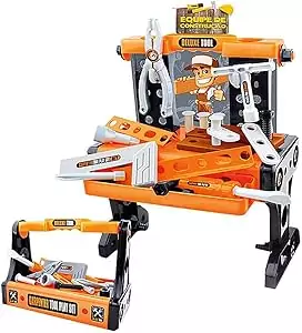Bancada De Ferramentas 2 Em 1 Equipe De ConstruçãoMaleta Resistente Zoop Toys