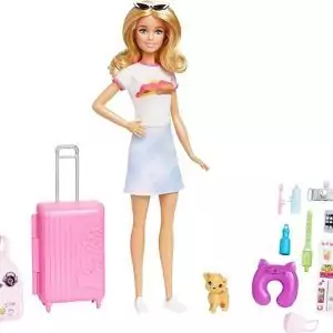Barbie Boneca Viajante Com Colantes/Stickers - Mattel