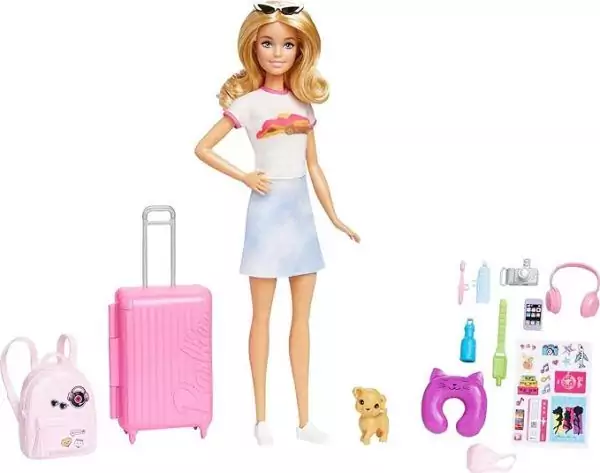 Barbie Boneca Viajante Com Colantes/Stickers - Mattel
