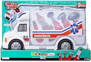 Caminhão de Primeiros Socorros Workshop Junior Truck com Acessórios - Multikids