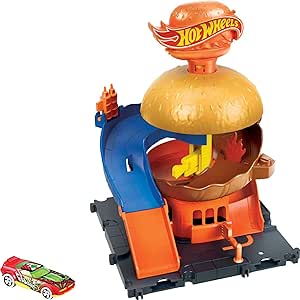 Hot Wheels Pista de Brinquedo Lanchonete de Hambúrgueres, Multi