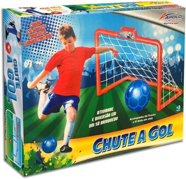 Chute a Gol c/Trave e Bola de Vinil - Apolo