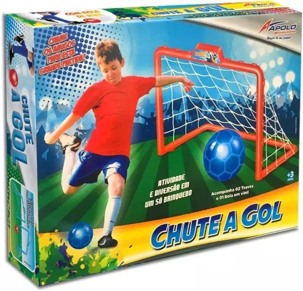 Chute a Gol c/Trave e Bola de Vinil - Apolo