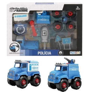 Monte Seu Veículo City Machine Polícia - Multikids