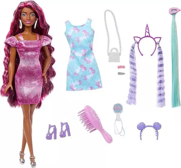 Barbie Totally Hair Boneca Cores de Neon Negra - Mattel