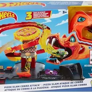 Hot Wheels City, Pista Ataque de Cobra vs Pizzaria e 1 Carrinho em Escala 1:64