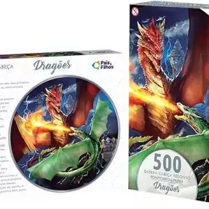 Quebra-Cabeça Redondo Dragões 500 Peças - Pais & Filhos