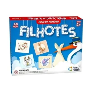 Jogo da Memória Filhotes 40 Peças - Pais & Filhos
