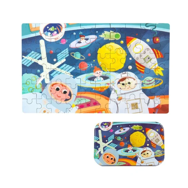 Quebra-Cabeça na Lata Espaço 60 Peças em M.D.F - Toy Mix