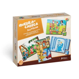 Quebra-Cabeça Clássicos - Cinderela 24 Peças em M.D.F - Aquarela Brinquedos