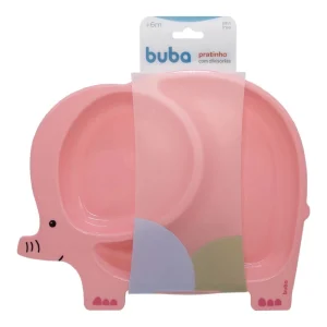 Pratinho com Divisórias Elefante Rosa - Buba