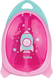 Kit Refeição com Talher Foguete Rosa - Buba