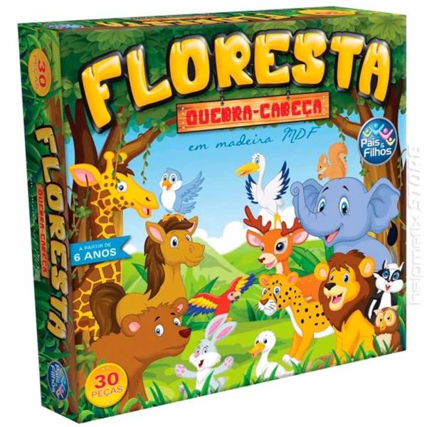 Quebra-Cabeça Floresta 30 Peças em M.D.F - Pais & Filhos