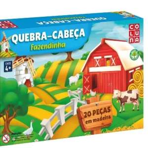 Quebra-Cabeça Fazendinha 20 Peças em M.D.F - Coluna