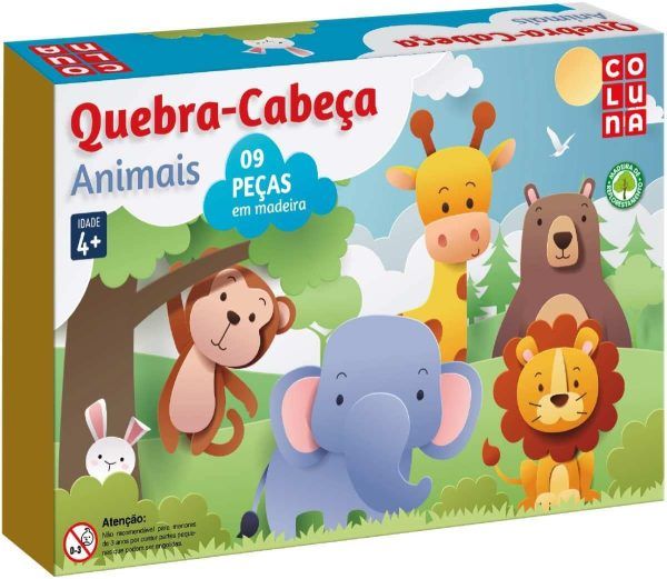Quebra-Cabeça Animais 09 Peças em M.D.F - Coluna