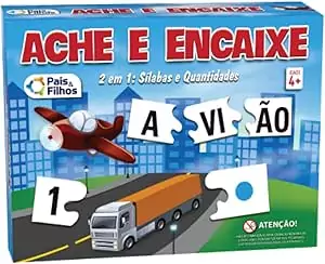 Jogo Ache e Encaixe 2 em 1: Sílabas e Quantidades - Pais & Filhos