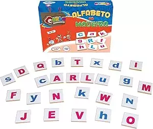 Alfabeto na Madeiras 26 Peças - Carlu Brinquedos