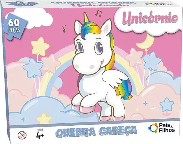 Quebra-Cabeça Unicórnio 60 Peças - Pais & Filhos