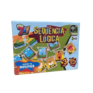 Sequência Lógica Animais na Floresta 15 Peças - Paper Toy