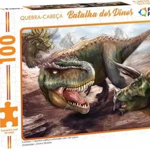 Quebra-Cabeça Batalha dos Dinos 100 Peças - Pais & Filhos