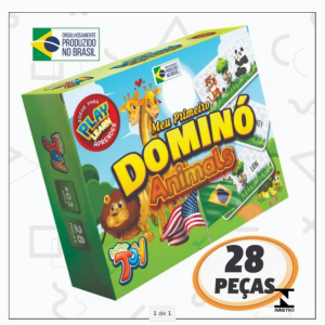 Meu Primeiro Dominó Animais em Inglês - Paper Toy