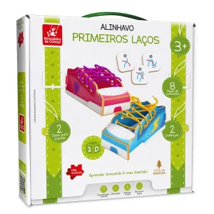 Jogo Alinhavo Primeiros Laços Peças em M.D.F - Brincadeira de Criança