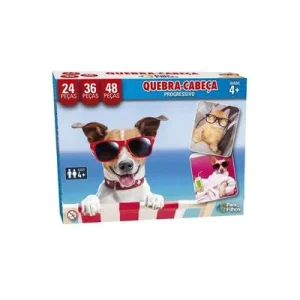 Quebra-Cabeça Progressivo Pets 24/36/48 Peças - Pais & Filhos