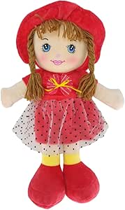 Pelúcia Boneca de Pano Vestido Vermelho - Fofy Toys