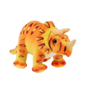 Pelúcia Dinossauro Tricerátops Laranja - Fofy Toys