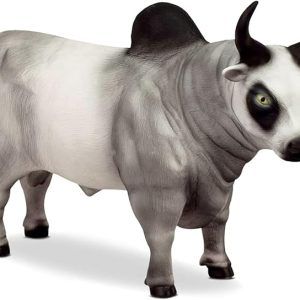 Touro Realista Branco em Vinil Farm Animals - Bee Toys