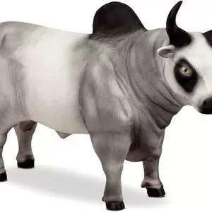 Touro Realista Branco em Vinil Farm Animals - Bee Toys