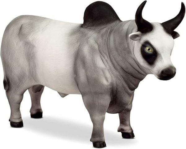 Touro Realista Branco em Vinil Farm Animals - Bee Toys