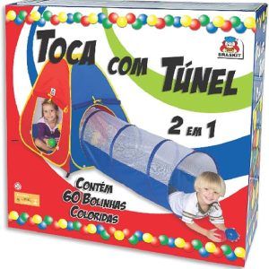 Toca com Túnel 2 em 1 com 60 Bolinhas - Braskit