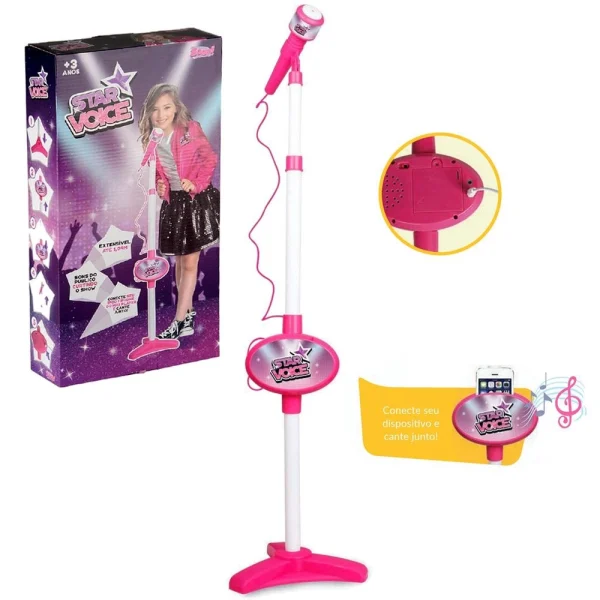 Microfone com Pedestal Star Voice - Zoop Toys