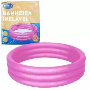 Banheira Inflável Piscina Rosa 130 Litros - Mor
