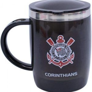 Caneca Corinthians Cerveja Gelada com Tampa