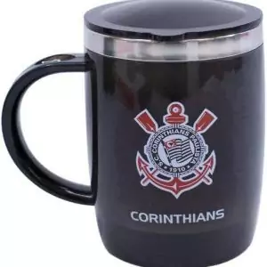 Caneca Corinthians Cerveja Gelada com Tampa